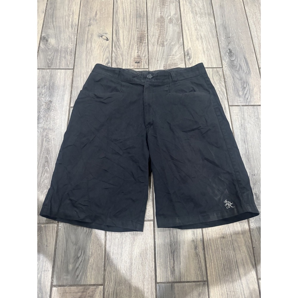 LOWRIDER Men's Black Chino Cargo Shorts Size 38 Button Zip Fly Streetwear